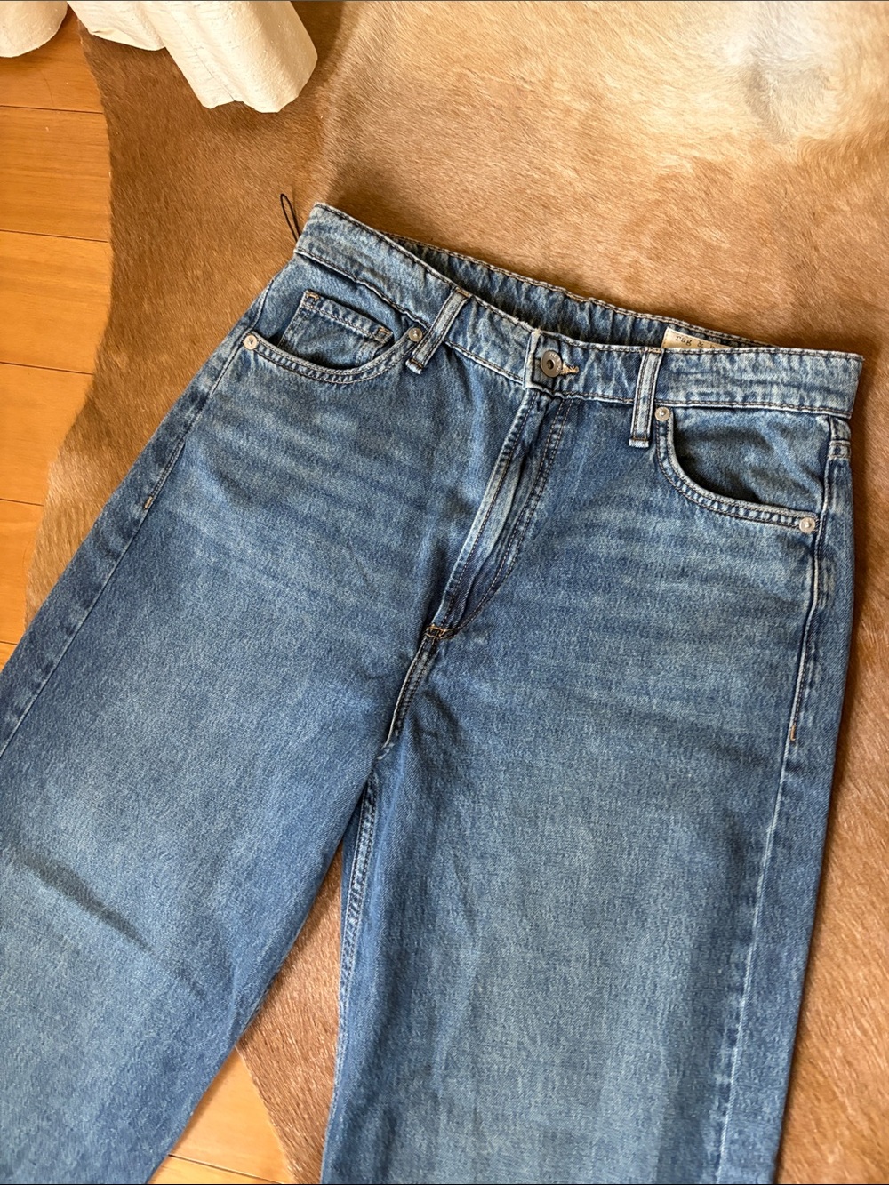 rag & bone Medium Blue Wide-Leg High-Rise Jeans - Picture 6 of 8